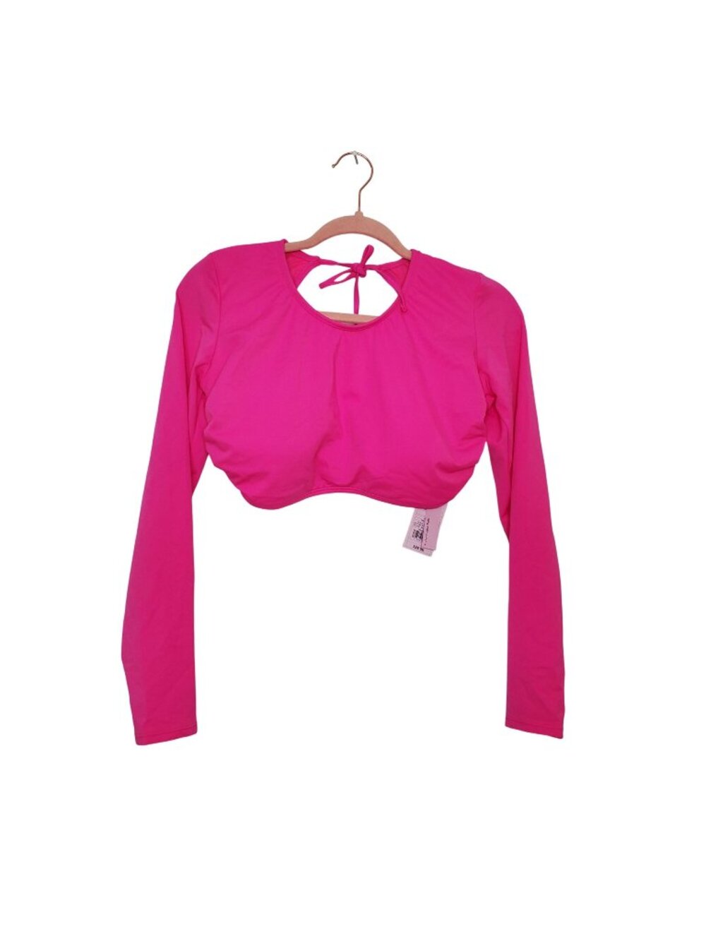 Wild Fable Pink Long-Sleeve Swim Shirt With Open Back & Tie Closure M